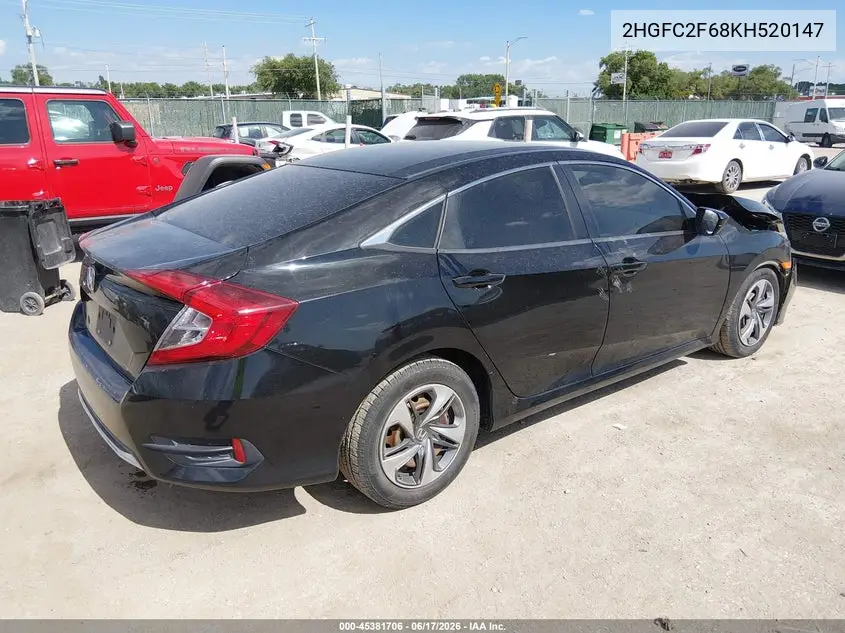 2019 Honda Civic Lx VIN: 2HGFC2F68KH520147 Lot: 45381706