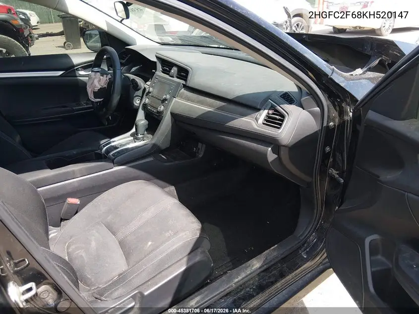 2019 Honda Civic Lx VIN: 2HGFC2F68KH520147 Lot: 45381706