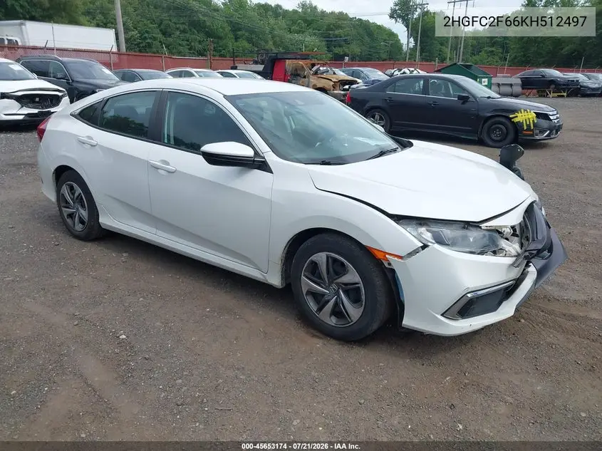 2019 Honda Civic Lx VIN: 2HGFC2F66KH512497 Lot: 45653174