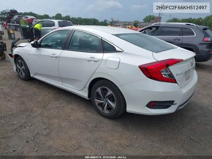 2019 Honda Civic Lx VIN: 2HGFC2F66KH512497 Lot: 45653174