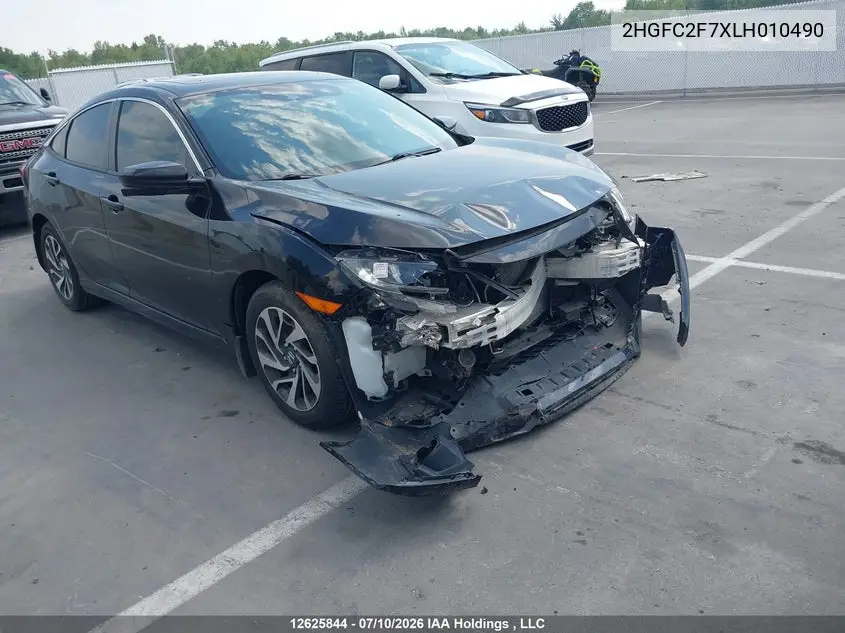 2020 Honda Civic VIN: 2HGFC2F7XLH010490 Lot: 12625844