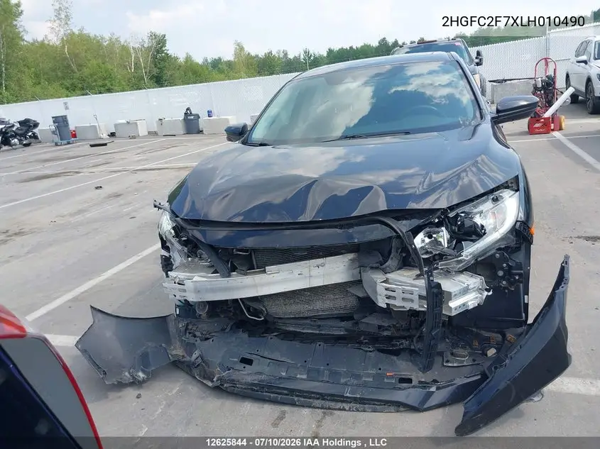 2020 Honda Civic VIN: 2HGFC2F7XLH010490 Lot: 12625844