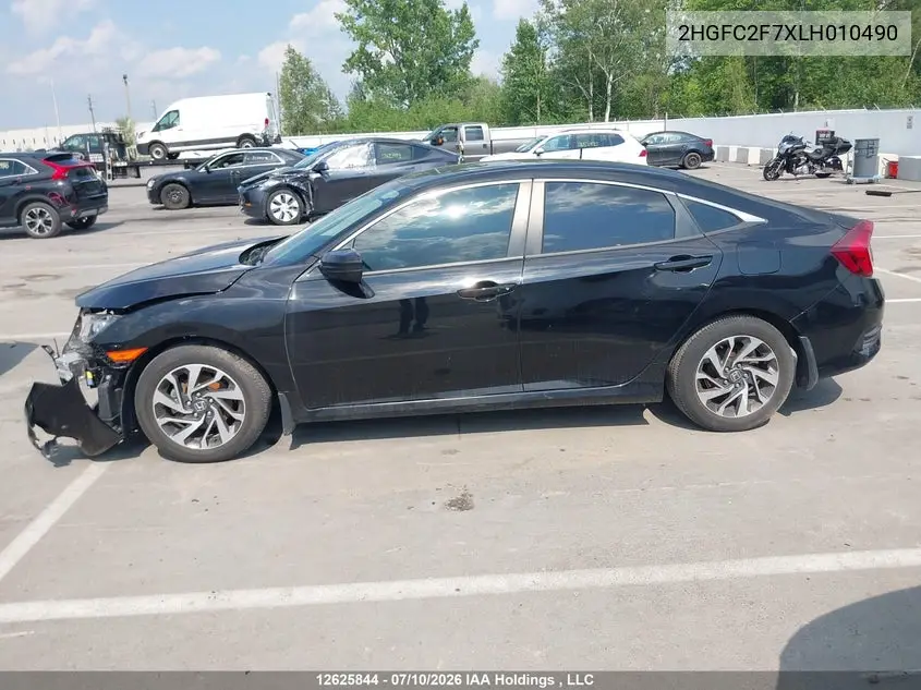 2020 Honda Civic VIN: 2HGFC2F7XLH010490 Lot: 12625844