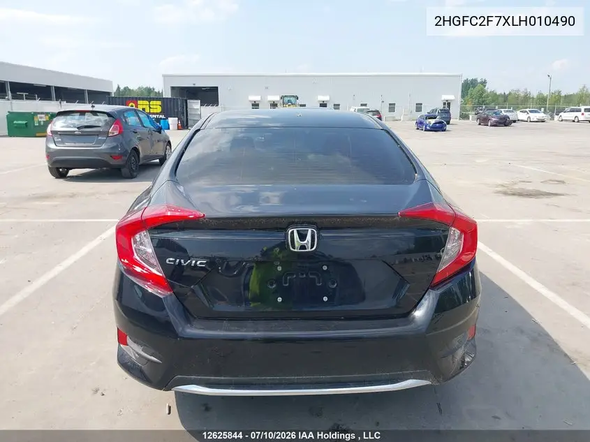2020 Honda Civic VIN: 2HGFC2F7XLH010490 Lot: 12625844