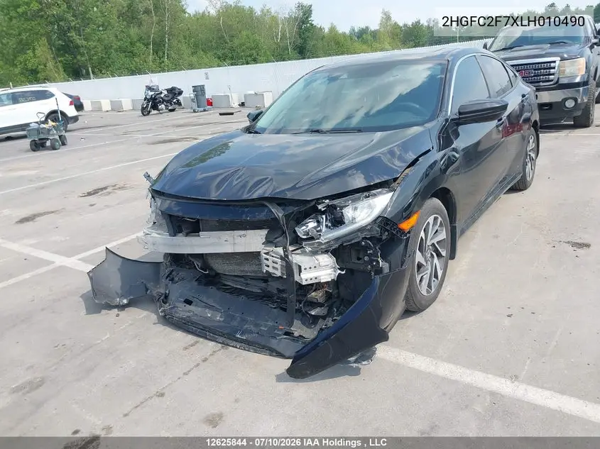 2020 Honda Civic VIN: 2HGFC2F7XLH010490 Lot: 12625844