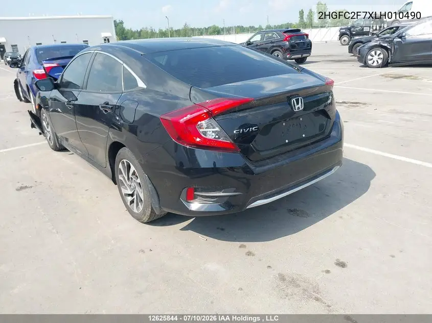 2020 Honda Civic VIN: 2HGFC2F7XLH010490 Lot: 12625844