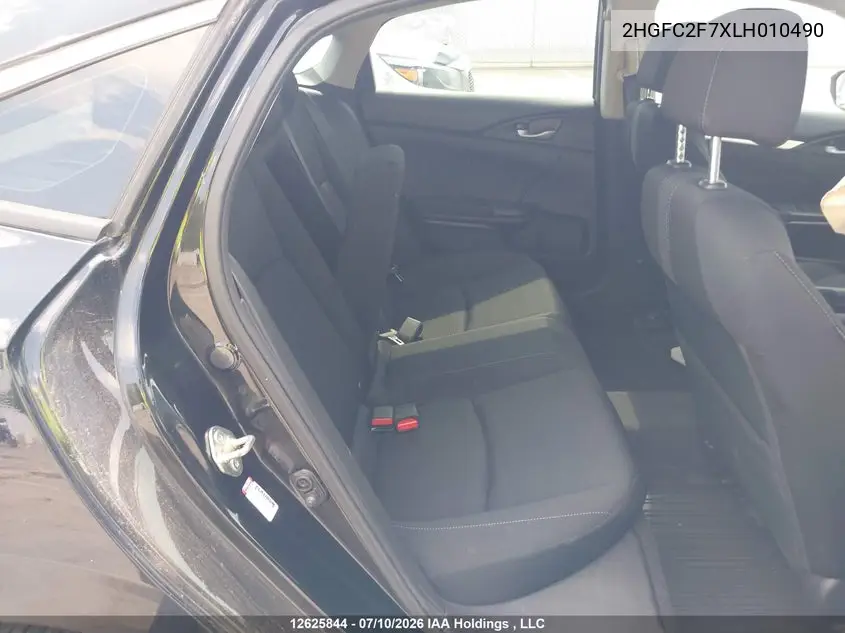 2020 Honda Civic VIN: 2HGFC2F7XLH010490 Lot: 12625844