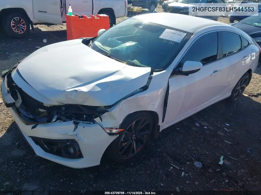 2HGFC2F83LH544553 2020 Honda Civic Sport