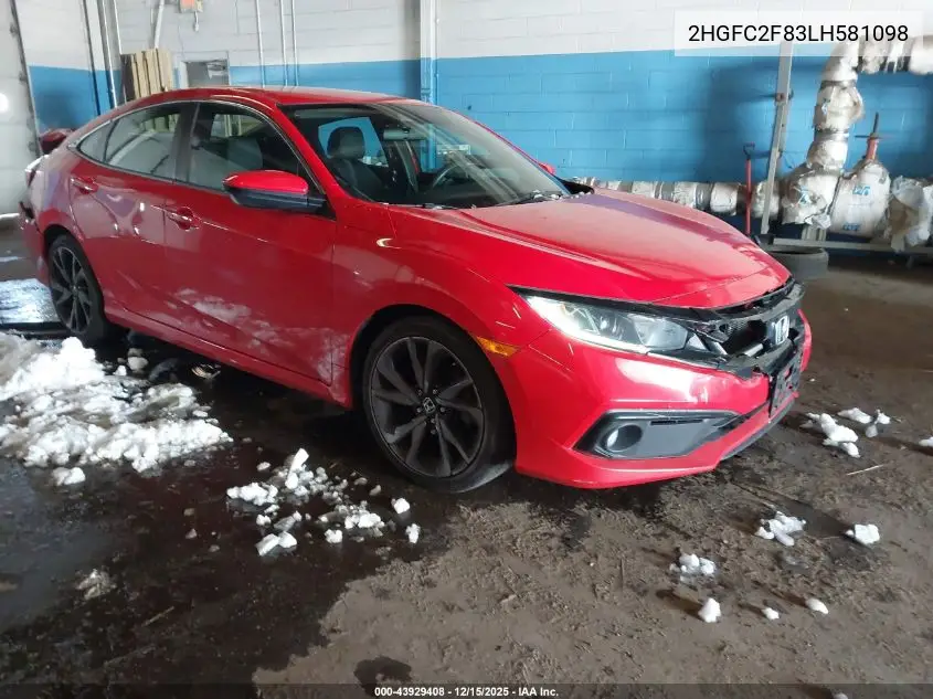 2HGFC2F83LH581098 2020 Honda Civic Sport