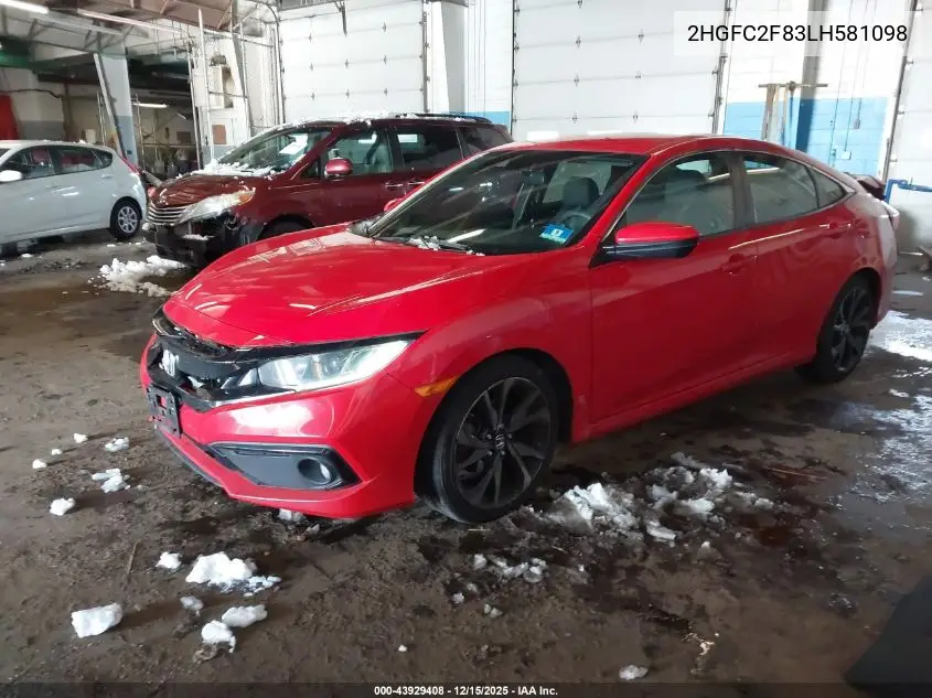 2HGFC2F83LH581098 2020 Honda Civic Sport