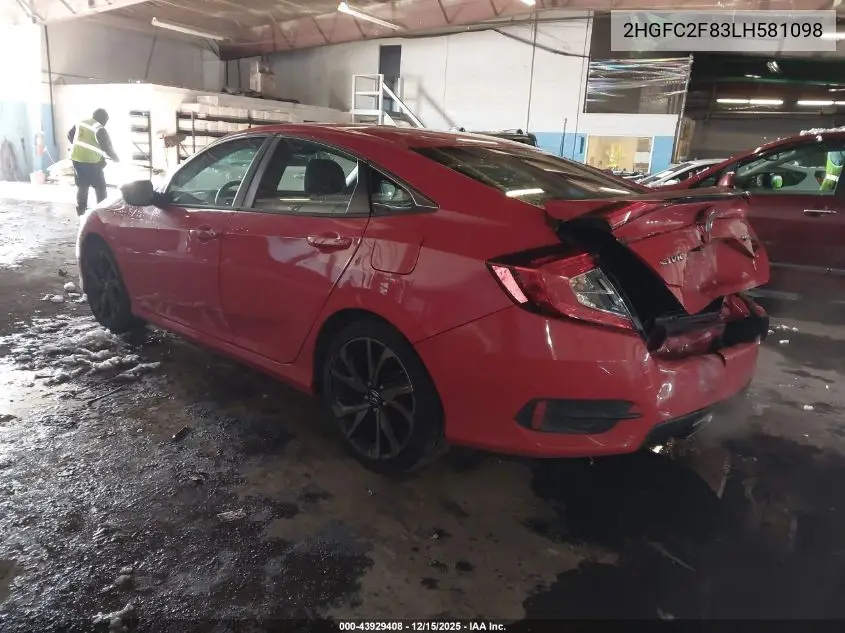 2HGFC2F83LH581098 2020 Honda Civic Sport