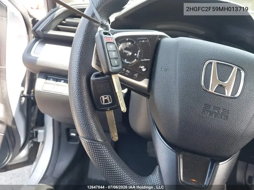 2021 Honda Civic Lx VIN: 2HGFC2F59MH013719 Lot: 12647844
