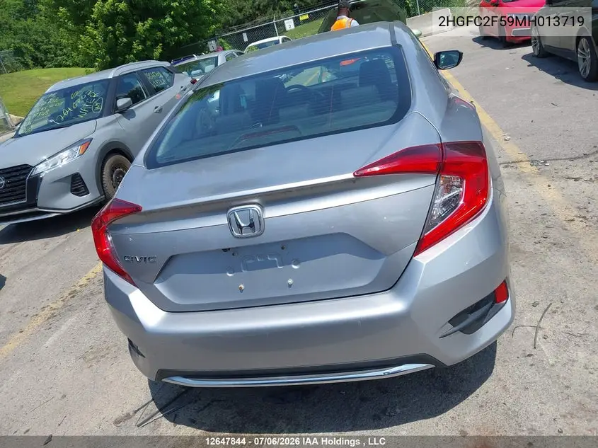 2021 Honda Civic Lx VIN: 2HGFC2F59MH013719 Lot: 12647844