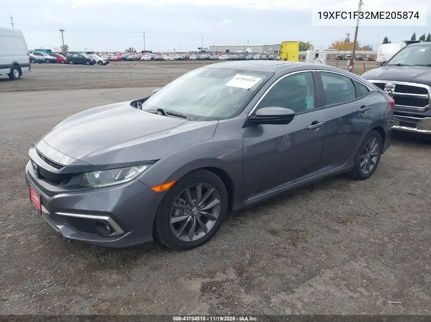 19XFC1F32ME205874 2021 Honda Civic Ex