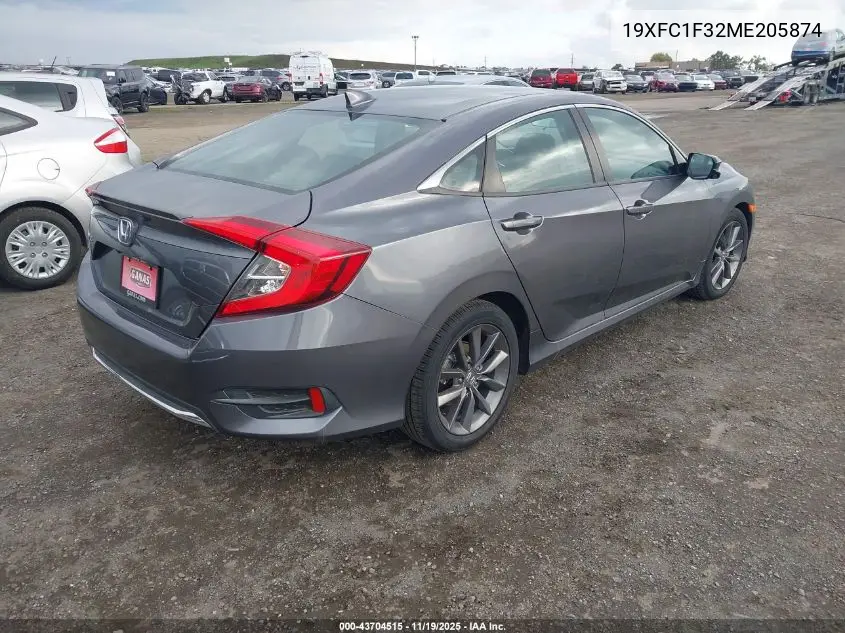 19XFC1F32ME205874 2021 Honda Civic Ex