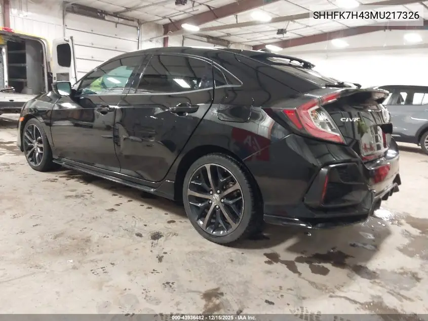 SHHFK7H43MU217326 2021 Honda Civic Sport