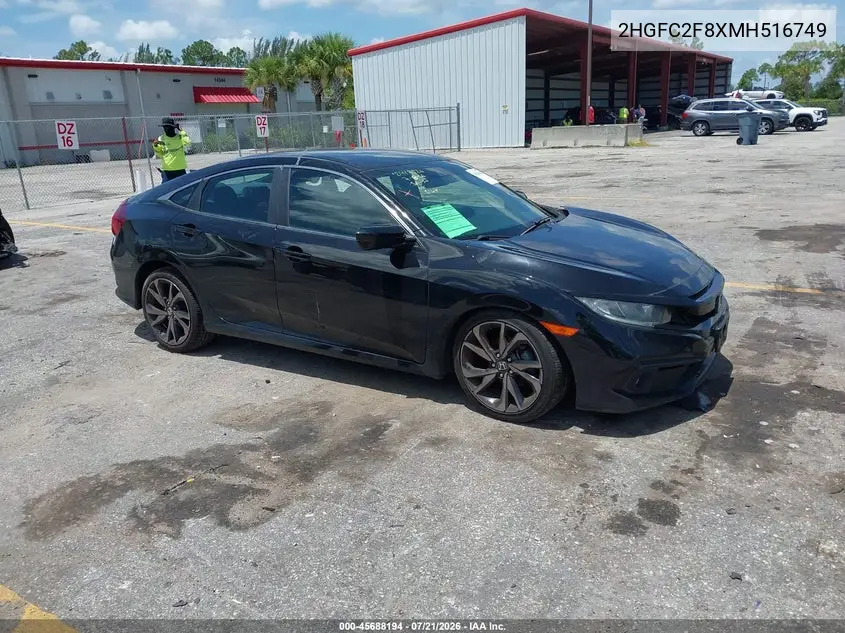 2021 Honda Civic Sport VIN: 2HGFC2F8XMH516749 Lot: 45688194