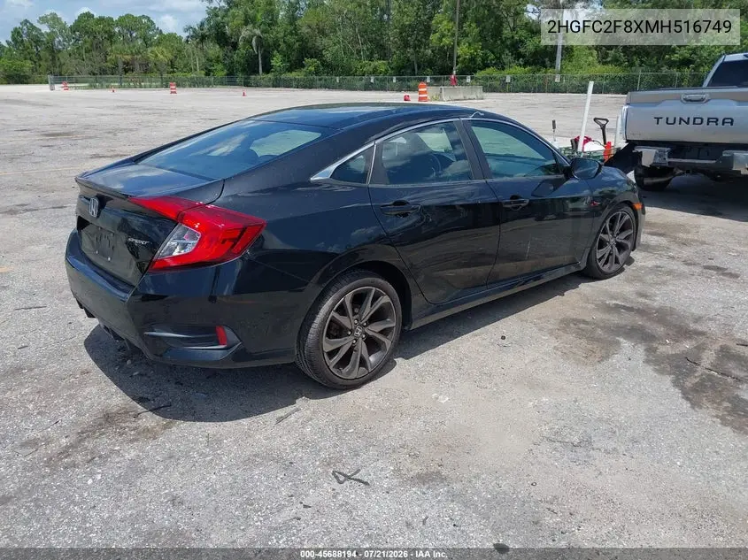 2021 Honda Civic Sport VIN: 2HGFC2F8XMH516749 Lot: 45688194