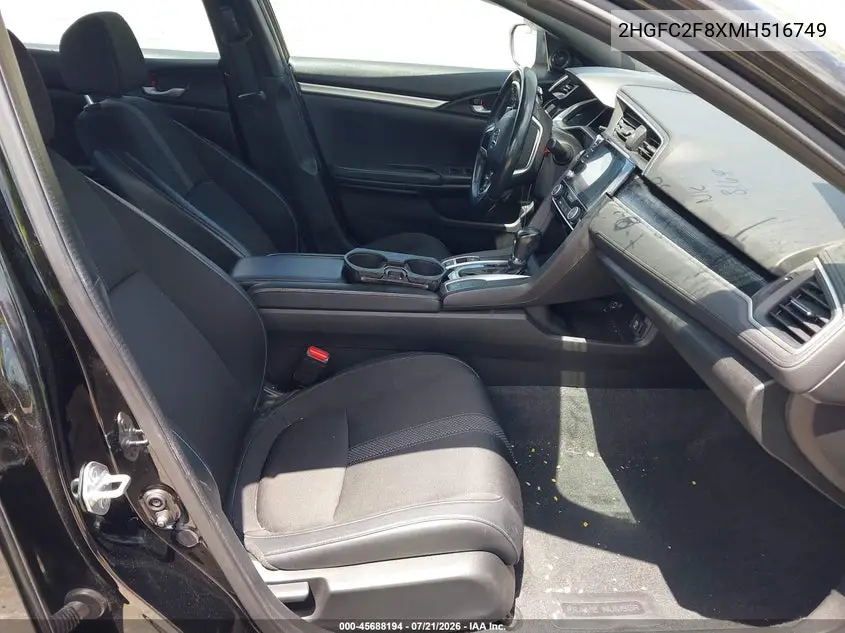 2021 Honda Civic Sport VIN: 2HGFC2F8XMH516749 Lot: 45688194