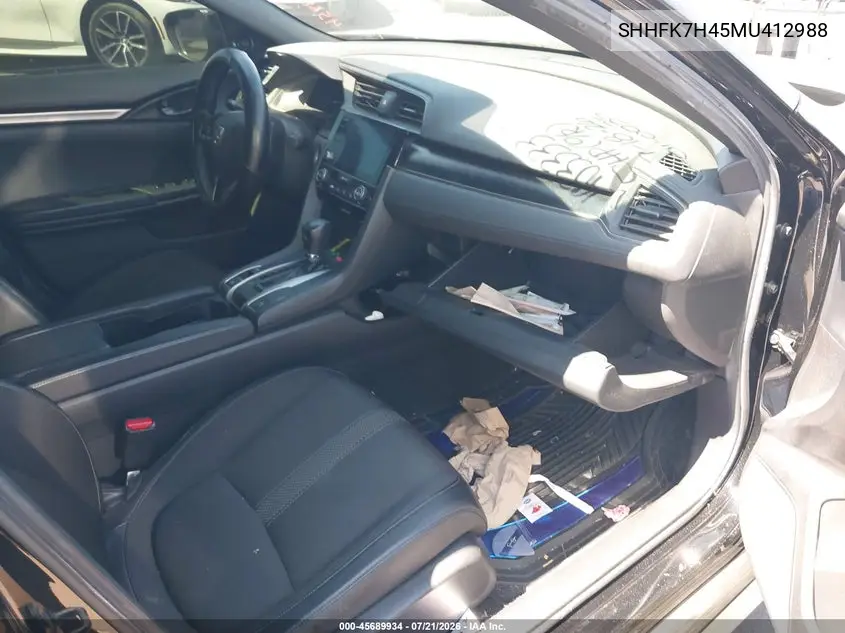 2021 Honda Civic Sport VIN: SHHFK7H45MU412988 Lot: 45689934