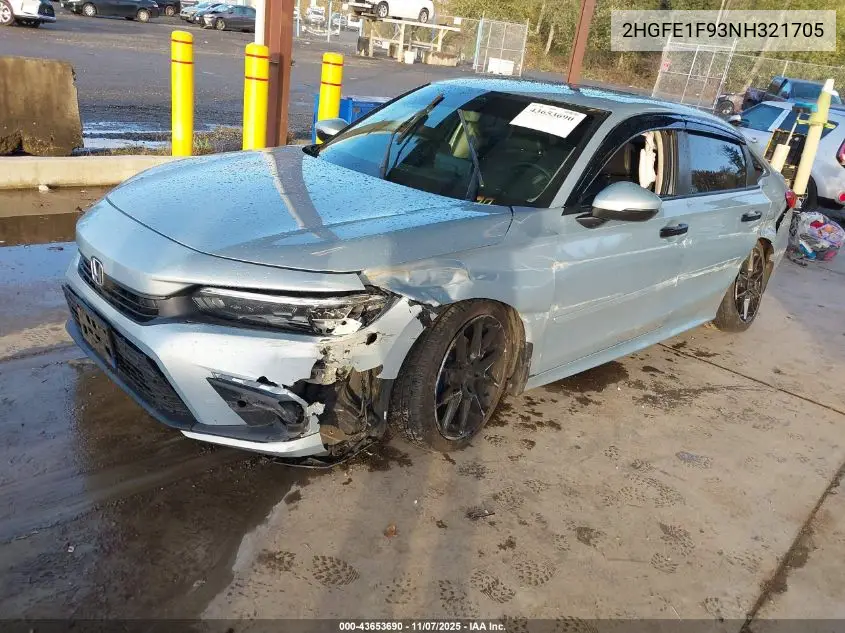 2HGFE1F93NH321705 2022 Honda Civic Touring