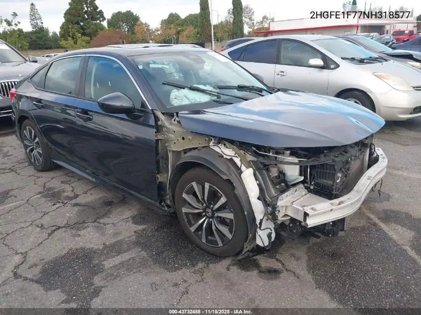 2HGFE1F77NH318577 2022 Honda Civic Ex