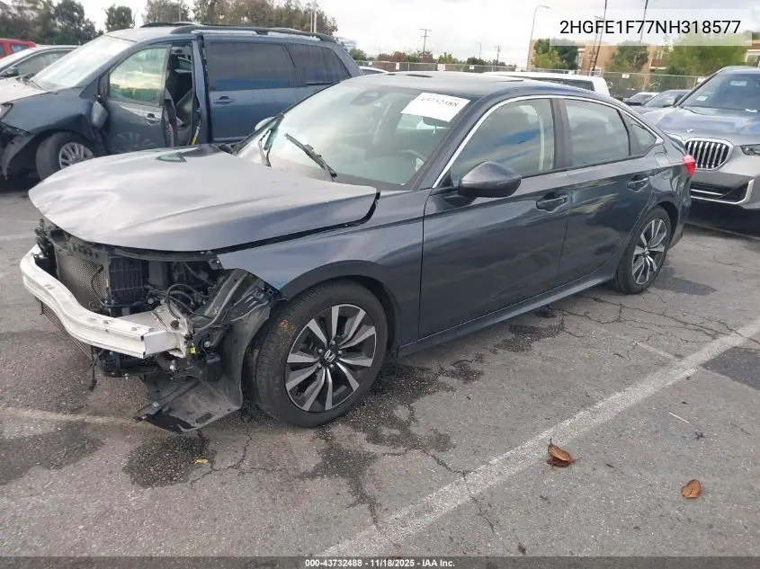 2HGFE1F77NH318577 2022 Honda Civic Ex