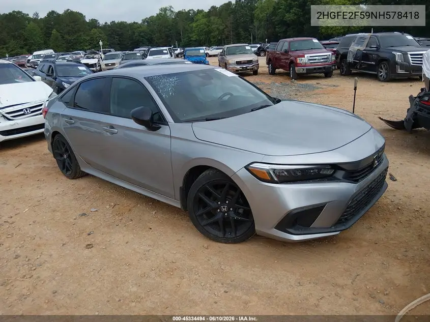 2HGFE2F59NH578418 2022 Honda Civic Sport