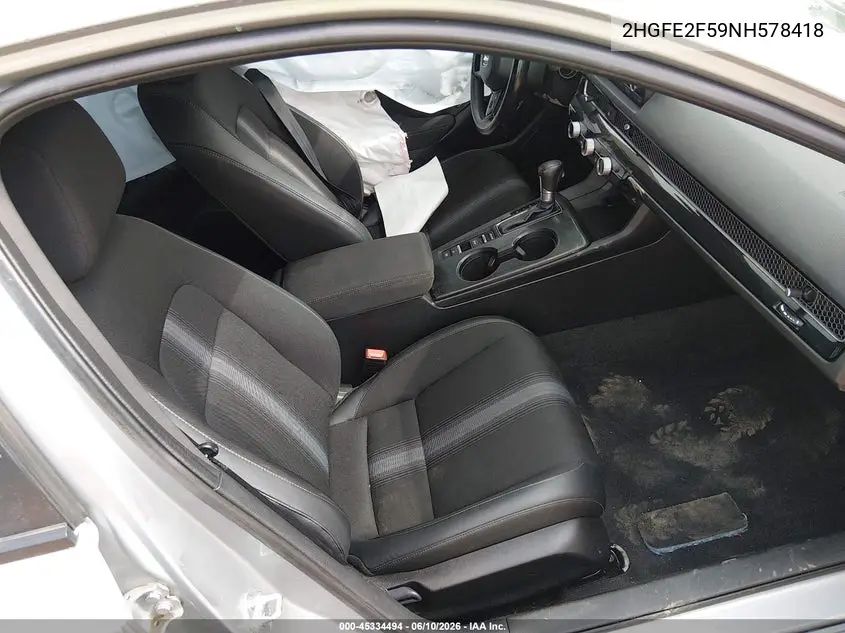 2HGFE2F59NH578418 2022 Honda Civic Sport