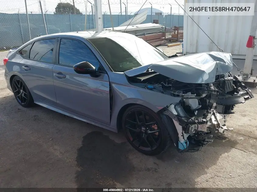 2024 Honda Civic Si Sedan VIN: 2HGFE1E58RH470647 Lot: 45684902