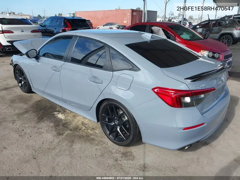 2024 Honda Civic Si Sedan VIN: 2HGFE1E58RH470647 Lot: 45684902