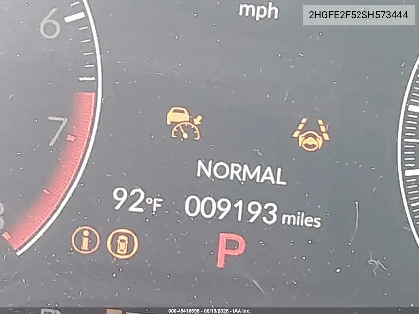 2HGFE2F52SH573444 2025 Honda Civic Sport