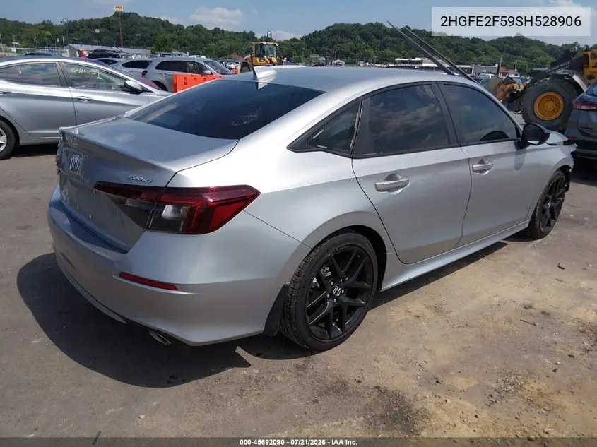 2025 Honda Civic Sport VIN: 2HGFE2F59SH528906 Lot: 45692090