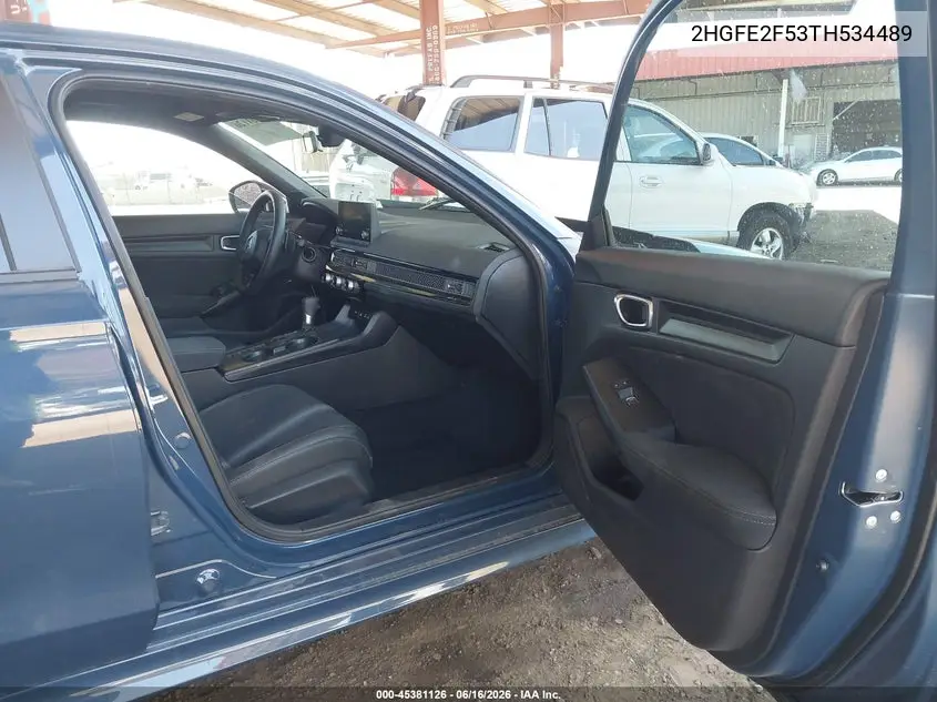 2026 Honda Civic Sport VIN: 2HGFE2F53TH534489 Lot: 45381126