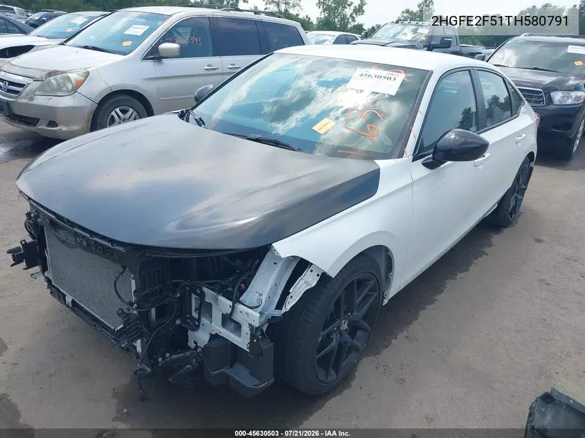 2026 Honda Civic Sport VIN: 2HGFE2F51TH580791 Lot: 45630503