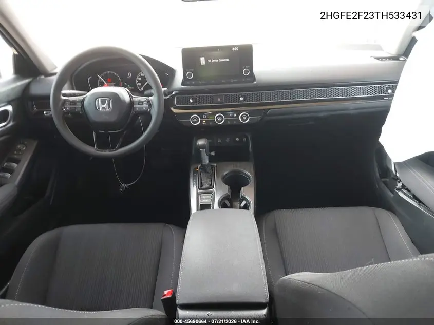 2026 Honda Civic Lx VIN: 2HGFE2F23TH533431 Lot: 45690664