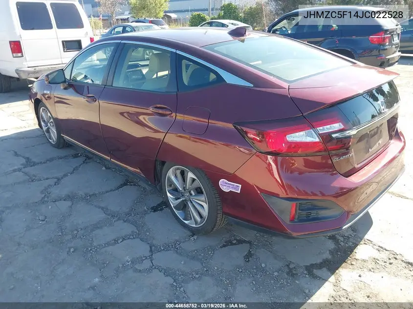 2018 Honda Clarity Plug-In Hybrid VIN: JHMZC5F14JC022528 Lot: 44658752