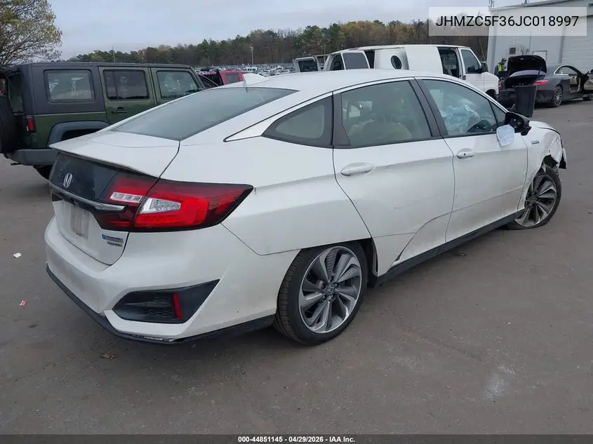 2018 Honda Clarity Plug-In Hybrid Touring VIN: JHMZC5F36JC018997 Lot: 44851145