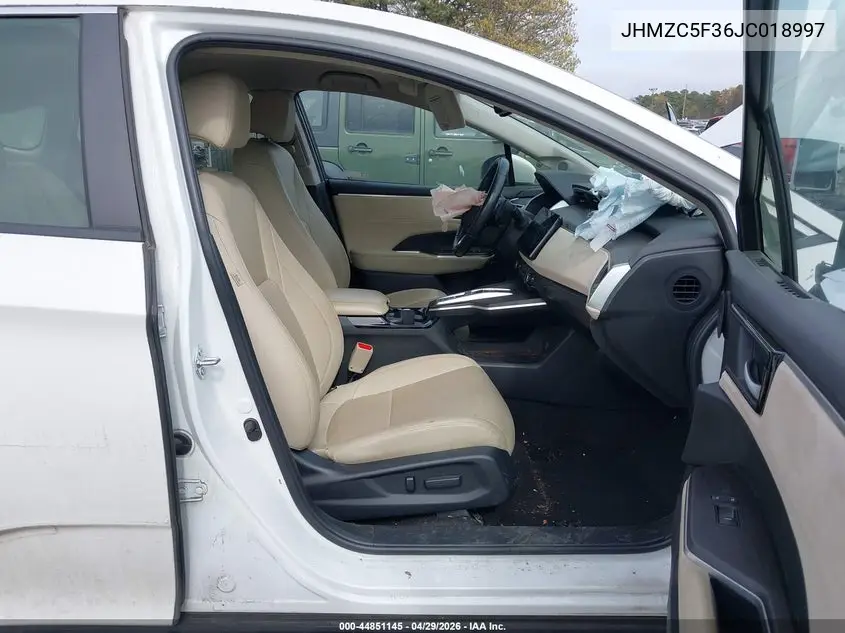 2018 Honda Clarity Plug-In Hybrid Touring VIN: JHMZC5F36JC018997 Lot: 44851145