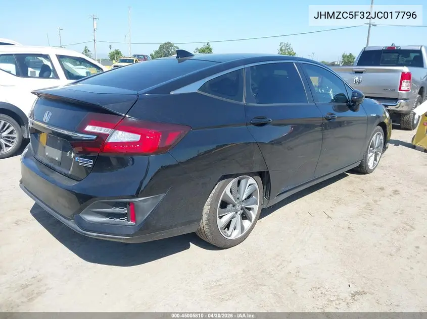 2018 Honda Clarity Plug-In Hybrid Touring VIN: JHMZC5F32JC017796 Lot: 45005810