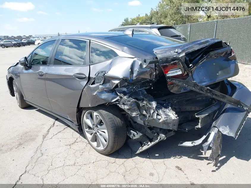 2018 Honda Clarity Plug-In Hybrid VIN: JHMZC5F14JC014476 Lot: 45096776