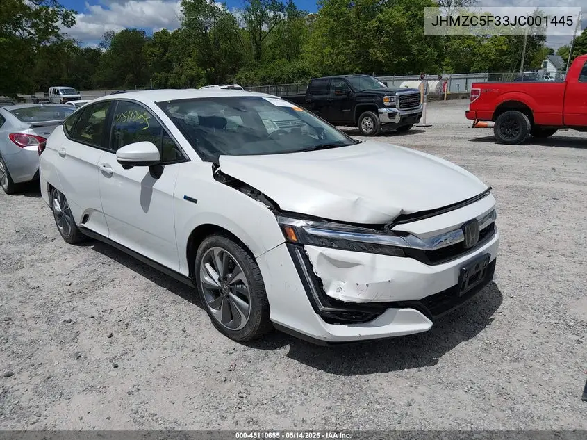 2018 Honda Clarity Plug-In Hybrid Touring VIN: JHMZC5F33JC001445 Lot: 45110655