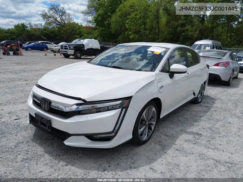 2018 Honda Clarity Plug-In Hybrid Touring VIN: JHMZC5F33JC001445 Lot: 45110655