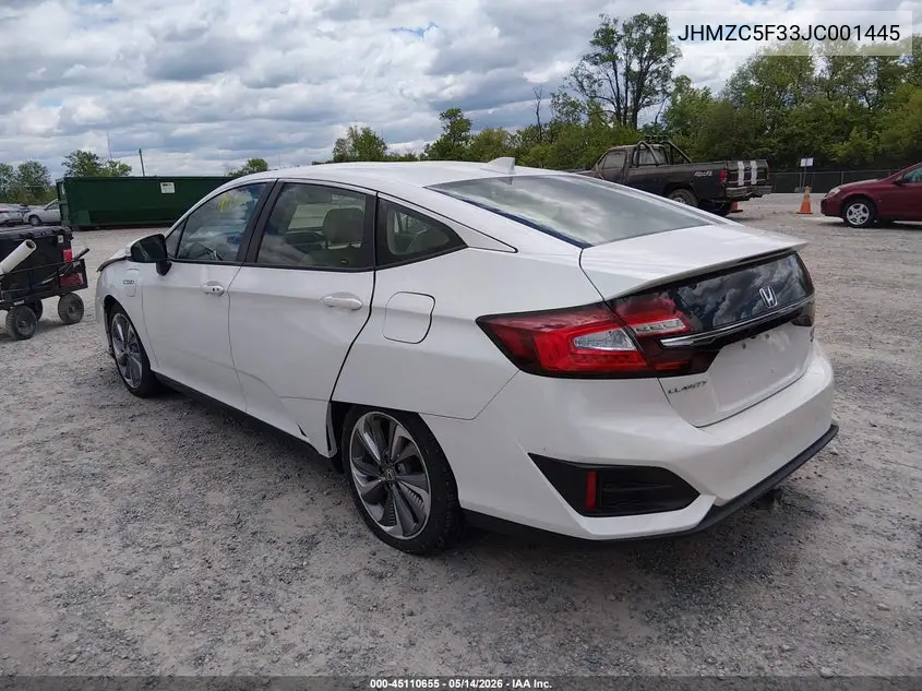 2018 Honda Clarity Plug-In Hybrid Touring VIN: JHMZC5F33JC001445 Lot: 45110655