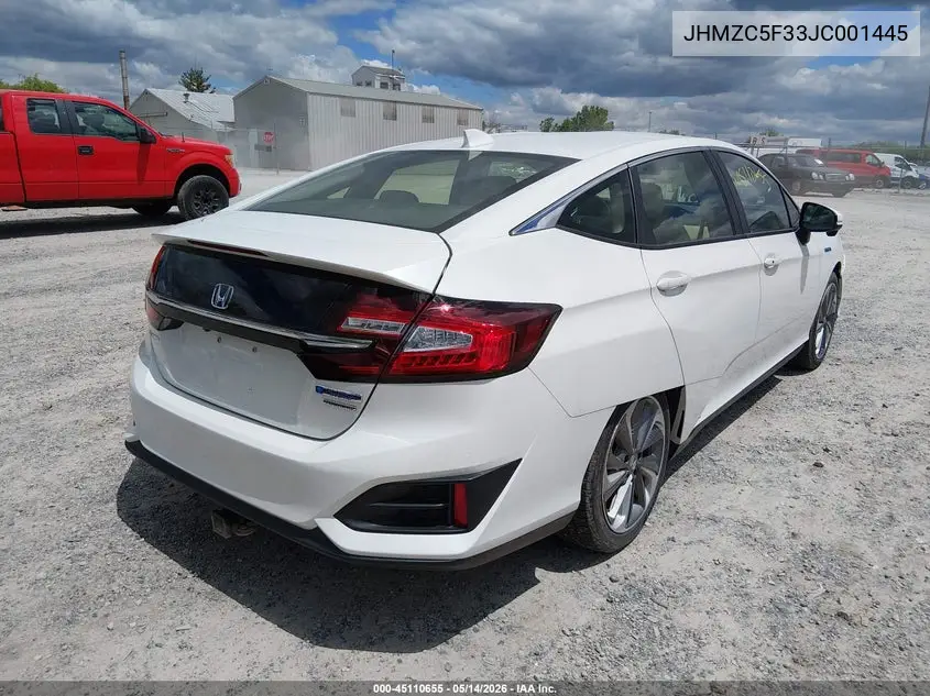 2018 Honda Clarity Plug-In Hybrid Touring VIN: JHMZC5F33JC001445 Lot: 45110655