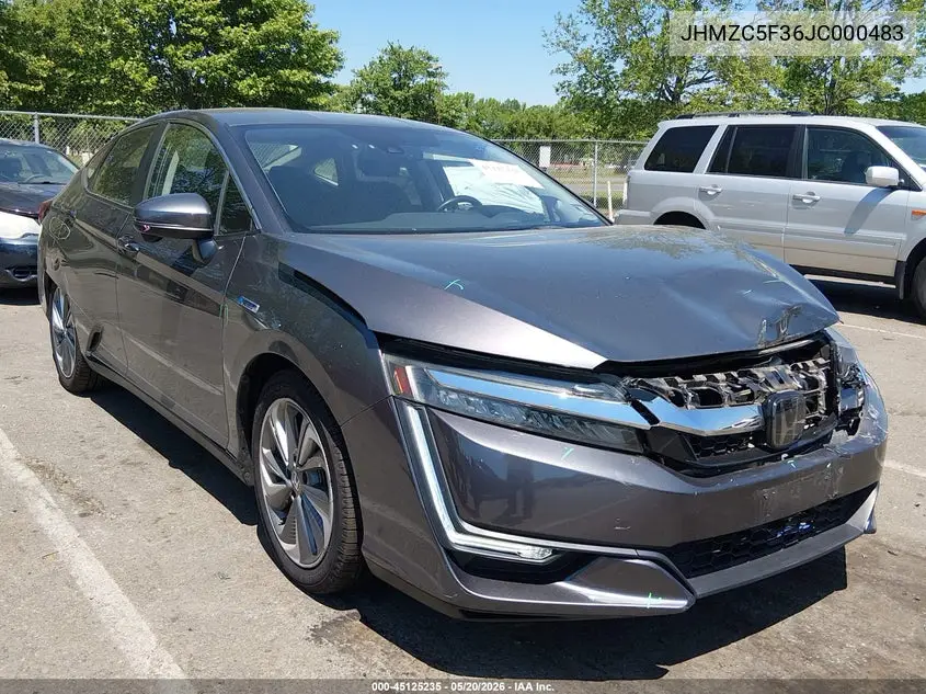 2018 Honda Clarity Plug-In Hybrid Touring VIN: JHMZC5F36JC000483 Lot: 45125235