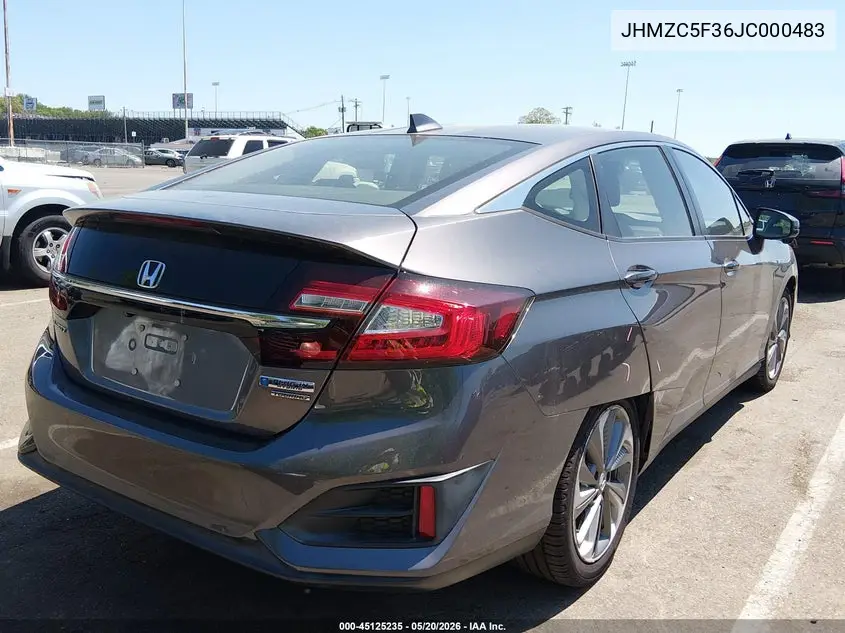 2018 Honda Clarity Plug-In Hybrid Touring VIN: JHMZC5F36JC000483 Lot: 45125235