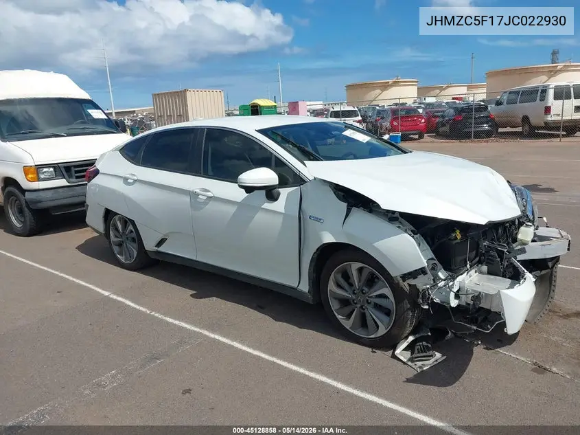 2018 Honda Clarity Plug-In Hybrid VIN: JHMZC5F17JC022930 Lot: 45128858