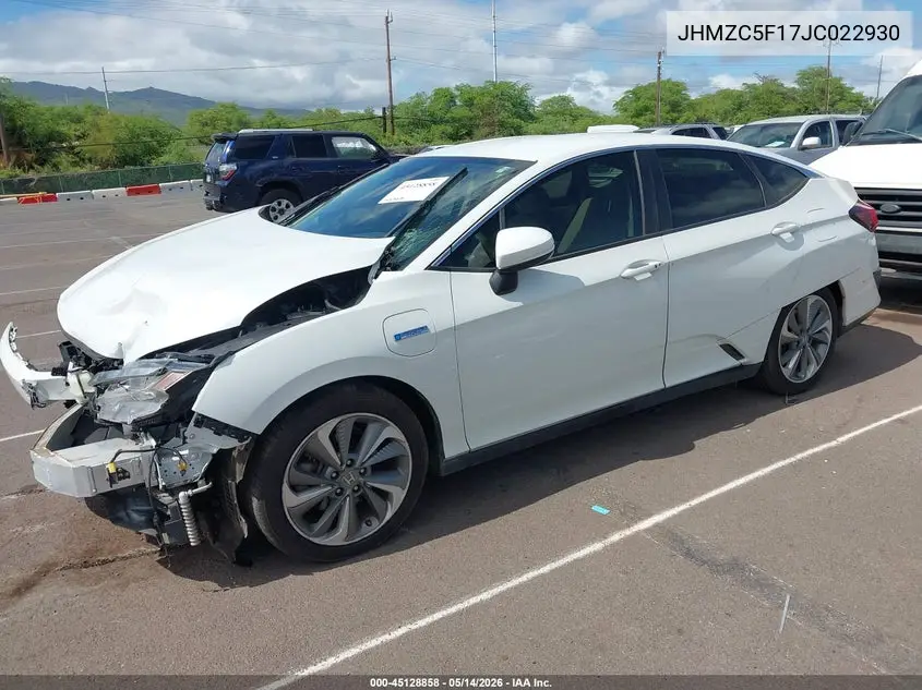 2018 Honda Clarity Plug-In Hybrid VIN: JHMZC5F17JC022930 Lot: 45128858