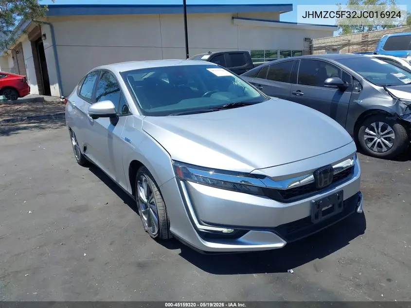 2018 Honda Clarity Plug-In Hybrid Touring VIN: JHMZC5F32JC016924 Lot: 45159320